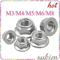 ราคา หัวน็อต ตัวเมีย ติดแหวน เกลียวมิล หยาบ Hexagon Flange Nut Serration สังกะสีสีขาว สังกะสีดำ นิกเกิลชุบ ป้องกันหลวม M3 M4 M5 M6 M8 SUKIM 1 (29694225005)
