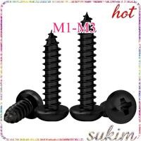ราคา เบอร์ สกรู เกลียวปล่อย หัวกลม หัวแพน แฉก ปลายแหลม น็อต Pan Head Tapping Screw เหล็กคาร์บอนชุบดำ M1 M1 2 M1 4 M1 7 M2 M2 3 M2 6 M3 SUKIM 1 (55305908097)