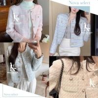 ราคา พร้อมส่ง เสื้อคลุมทวีตแขนยาวใส่ออกงาน เสื้อทวีตสีหวานให้ลุคสาวเกา Clothing Women (26340419967)