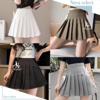 ราคา พร้อมส่ง สไตล์เกาหลีกระโปรงเทนนิสสูงสีพื้นกระโปรงสั้น Clothing Women (40513173087)
