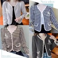 ราคา เสื้อคลุมผ้าทวีต ลายตาราง ใส่ทำงาน เสื้อคลุมใส่ทำงาน Clothing ผู้หญิง (41321331889)