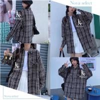 ราคา พร้อมส่ง เสื้อแขนยาว คอปก ดีเทลลายตาราง ทรงหลวม เนื้อผ้าไหมพรม นุ่มๆ ใส่สบายระบายอากาศ สไตล์ลำลอง (41516796976)