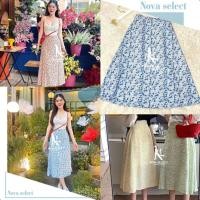 ราคา พร้อมส่ง กระโปรงยาวเอวสม๊อค ลายดอกไม้น่ารักมาก Clothing Lady (40112565812)