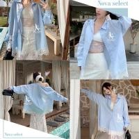 ราคา พร้อมส่ง เสื้อเชิ้ต แขนยาว คอปก รุ่นติดกระดุม แต่งปลายลายลูกไม้ เก๋ๆ น่ารักมาก แมทซ์ได้ทุกลุค สำหรับผู้หญิง (42513173814)