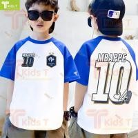 ราคา ฟุตบอลโลก เสื้อเด็ก ผ้าเทคโนโลยี sorona จากอเมริกา รุ่นแบบของทีมชาติฝรั่งเศส เอ็มบัปเป้ เหมาะ เด็กผู้ชาย และ เด็กผู้หญิง (57658716979)