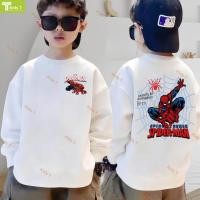 ราคา เสื้อสเวตเตอร์เด็กคอปกกลมสไตล์เกาหลี ทำจากผ้าฝ้ายแท้ให้ความอบอุ่น ลายพิมพ์ spider man เหมาะสำหรับทั้งเด็กชายและเด็กหญิง (55103433151)