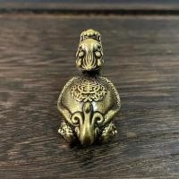 ราคา Lucky สัตว์รูปปั้นเดสก์ท็อปเครื่องประดับตกแต่ง Retro ทองเหลือง Mythical Beast หัวมังกรเต่า Body Figurines Miniatures Heavy ทองแดง (46305465705)