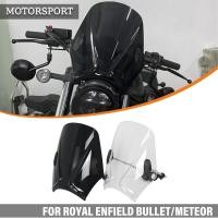 ราคา ใช้ได้กับ Royal Enfield Bullet Meteor Classic 350 500 Interceptor 650 Continental GT 535 กระจกหน้ารถรถจักรยานยนต์ Universal Windshield Universal Bracket (26373574038)