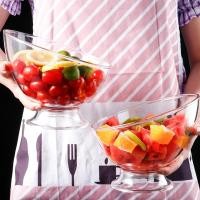 ราคา Diagonal Salad Bowl Plastic Break Resistant Clear Bowls Fruit Rice Serving Bowls (23167503362)