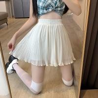 ราคา 3XL สไตล์เกาหลีขนาดใหญ่เอวยางยืดกระชับสัดส่วนสีชมพูอ่อน ชีฟองสีขาวใหม่กระโปรงชีฟองเอวสูงทรงเอ (24468758997)