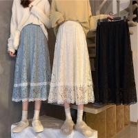 ราคา S XL ขนาดใหญ่สีดำ สีขาว สีดำลูกไม้เอวสูงกระโปรงทรงเอกระโปรงยาวระบายอเนกประสงค์บางเฉียบระบายอากาศได้ (23969681649)