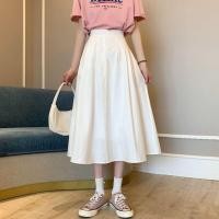 ราคา S 5XL กระโปรงสีขาวหญิงเวอร์ชั่นเกาหลีกระโปรงทรงเอยาวปานกลางเอวสูงทรงหลวมและบางกระโปรงทำงานญี่ปุ่น (18663794282)