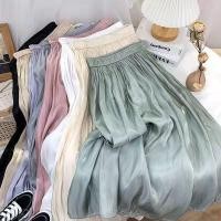ราคา พร้อมส่ง เอวยางยืด เวอร์ชั่นเกาหลีของผ้าไหมน้ำแข็งขนาดใหญ่สบายชีฟองส่วนบางเอวสูงสลิมอารมณ์กระโปรงทรงเอ (23573468419)