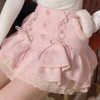 ราคา พร้อมส่ง XL ขนาดใหญ่สายรัดเอวสูงลูกไม้สีขาว สีชมพู นุ่มและตุ๊กตา ลูกไม้ถักเค้ก A Line กระโปรง (25703202201)
