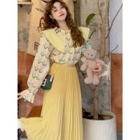ราคา พร้อมส่ง คอตุ๊กตาทรงหลวมเสื้อเชิ้ตสีสดขนาดเล็ก กระโปรงสีทึบเอวสูงนักเรียนหญิงชุด 2 ชิ้นหวานน่ารัก (22240710701)