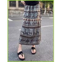ราคา กระโปรงเอวสูงลายพิมพ์วินเทจ เนื้อผ้าไหมเย็น ทรงเอยาวมิดิ calf สวยเก๋ ใส่สบาย ฤดูร้อน (41803827166)