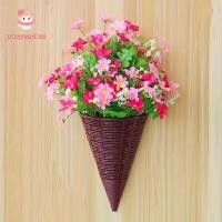 ราคา ภาชนะจัดดอกไม้ PWSSSEND ตะกร้าดอกไม้แขวนพลาสติกทนทาน รูปแบบรูปพัดลมตกแต่งบ้านดอกไม้ประดิษฐ์แขวนตะกร้า (47359360206)