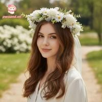 ราคา PWSSEND ที่คาดผมดอกไม้ ดอกไม้ประดิษฐ์ดอกไม้พลาสติกดอกไม้มงกุฎ สาว Tiara Fairy Aura ตกแต่งที่คาดผมเจ้าสาว Seaside Resort (56307412731)