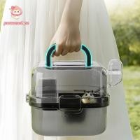 ราคา กรงหนูแฮมสเตอร์ PWSSEND พร้อมกรงผู้ให้บริการระบายอากาศแบบฝาพับขนาดใหญ่โปร่งแสงพร้อมน้ํากรงชินชิล่าแบบพกพาหนูแฮมสเตอร์นก (48658933439)