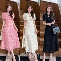 ราคา THE CLOSETA พร้อมส่ง LB538 ชุดเดรสแขนกุดงานปักดอไม้3Dทั้งชุดพร้อมผ้าคลุมไหล่แยกชิ้น (41460443627)