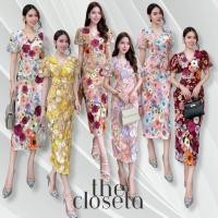 ราคา THE CLOSETA พร้อมส่ง LB537 เดรสแขนตุ๊กตาทรงสอบงานปักดอกไม้3D (44259428969)