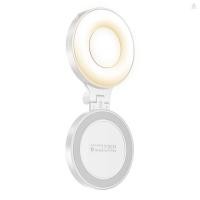 ราคา แม่เหล็ก LED เติมแสงสําหรับโทรศัพท์ Selfie Light สมาร์ทโฟนแบบพับได้ 2500K 8500K หรี่แสงได้แบตเตอรี่ในตัว Selfie Mirror สําหรับ iPhone 16 15 14 13 12 โทรศัพท์ Android Vlo (26931851750)