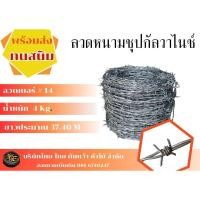 ราคา ลวดหนามชุบกัลวาไนซ์ 14 น้ำหนัก 4kg ยาวประมาณ 37 40 เมตร ทนสนิม ทนฝน ลวดหนามล้อมสนาม ล้อมรั้ว (24115447343)