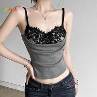 ราคา Honeyba ผู้หญิงลูกไม้ Patchwork Camisole สปาเก็ตตี้แขนกุดเซ็กซี่ฤดูร้อน Tops Nice (42530778773)