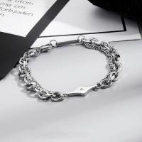 ราคา สร้อยข้อมือเพชรเงิน 925 สำหรับผู้ชาย สร้อยข้อมือเครื่องประดับมือที่ไม่เหมือนใคร รูปทรงเพชรแผ่นสี่เหลี่ยมเฉพาะ สร้อยข้อมือผู้ชายรูปดาวสี่แฉก (43103446699)
