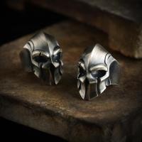 ราคา Retro 925 เงิน Spartan แหวนผู้ชายแฟชั่น Cool Punk Skull แหวนเปิดแหวนปรับได้ (24825094078)
