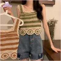 ราคา เสื้อแขนกุด ชีวิตบูม เสื้อครอปย้อนยุคโครเชต์ แฟชั่นฤดูร้อนสง่างามถักเสื้อกล้ามโบฮีเมีย (48659945569)