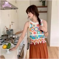 ราคา บูมไลฟ์ เสื้อcroptop สไตล์โบฮีเมียน โครเชต์ พู่แขนกุด (55959567754)
