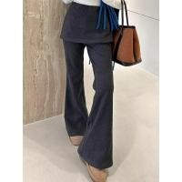 ราคา BANKO กางเกงแบบ Micro Flared สไตล์เกาหลีสำหรับผู้หญิง ดีไซน์Slim fit สีเทา เหมาะสำหรับฤดูใบไม้ร่วง (48054409103)