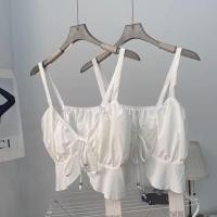 ราคา BANKO Camisole Bow Tie สไตล์ฝรั่งเศส ฤดูร้อน ฟิตเรียว ดูเซ็กซี่ (46456914080)