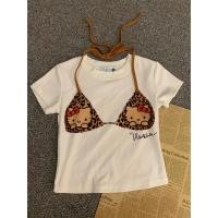 ราคา BANKO เสื้อผ้าแฟชั่นสำหรับสาวฤดูร้อน สองชิ้น ลายเสือดาวและลายแมว คอ halter แขนสั้น (43425019214)