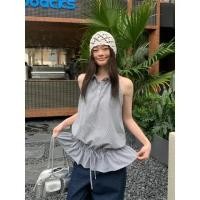 ราคา BANKO ผู้หญิงเกาหลีฤดูร้อนหลวมลายสก๊อตโปโลปกเสื้อแขนกุด (42453356124)