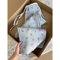 ราคา BANKO ผู้หญิงอเมริกันฤดูใบไม้ร่วง Laced Up เอวสูงหลวมสีเทาพิมพ์กางเกงขากว้างลําลอง (29163426336)