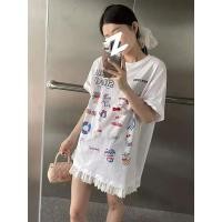 ราคา BANKO เวอร์ชั่นเกาหลีฤดูร้อนเสื้อผ้าสตรีตุ๊กตาเย็บลูกไม้การ์ตูนพิมพ์เสื้อยืดแขนสั้นสีขาว (28033547733)
