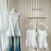 ราคา BANKO เสื้อยกทรงลูกไม้ชายสีขาวสไตล์บัลเล่ต์ฤดูร้อนของผู้หญิง (24393045023)