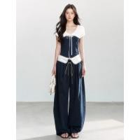 ราคา BANKO American Women s Summer Narrow Waist Color Blocking Casual Short Sleeve T shirt (43607644683)
