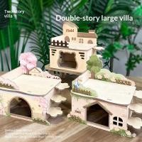 ราคา หนูแฮมสเตอร์ไม้เนื้อแข็งของเล่นแบบโต้ตอบการจัดสวนห้องโดยสารแพลตฟอร์มปีนบันไดซ่อนบ้าน (41979847901)