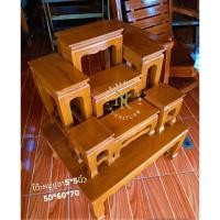 ราคา โต๊ะหมู่บูชา ชุดหมู่7 หน้า5นิ้ว แบบเรียบ (23042465876)