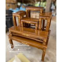 ราคา โต๊ะหมู่บูชาไม้สัก หมู่ 5 หน้า 7 แกะสลัก 1ออเดอร์ต่อ1คำสั่งซื้อ (8122504400)