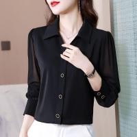 ราคา เสื้อเชิ้ตชีฟองสีดำแขนยาว สไตล์ใหม่สำหรับฤดูใบไม้ร่วง มีพัฟแขน เหมาะสำหรับสุภาพสตรีวัยกลางคน (41625818925)