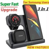 ราคา 30W 3 In 1 Wireless Charger Stand Fast Charging Dock Station สําหรับ Samsung Z พับ 3 S21 S20 Galaxy นาฬิกา 5 4 3 Active 2 S3 S4 Buds (48507973802)