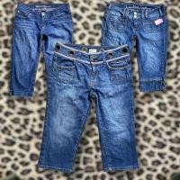 ราคา กางเกงยีนส์ทรง Capri เอวต่ำ มือสอง Vintage Y2K low rise capri jeans (27742608100)
