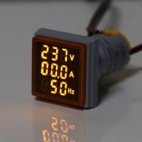 ราคา 3in1 AC Voltmeter Ammeter Hz Current Frequency Panel Meter Indicator Digital Voltage Amp Hz Led Lamp Square Signal Light with CT (3909682787)