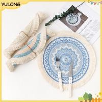 ราคา YU รอบ Placemat ผ้าฝ้าย sel Antiskid โต๊ะรับประทานอาหารดูดซับฉนวนกันความร้อนจาน Pad โต๊ะตกแต่งและอุปกรณ์เสริมแผ่นแก้ว NG (46810648396)