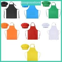 ราคา POOP Kids Chef Apron Bib Hat for Children Cooking Baking Solid Color Uniform Costume (28333933669)