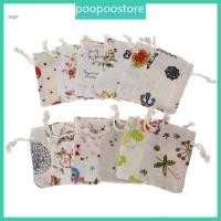 ราคา POOP Drawstring Muslin Bag เครื่องประดับงานแต่งงาน Drawstring Pouch ดอกไม้สีเขียว (24696864154)